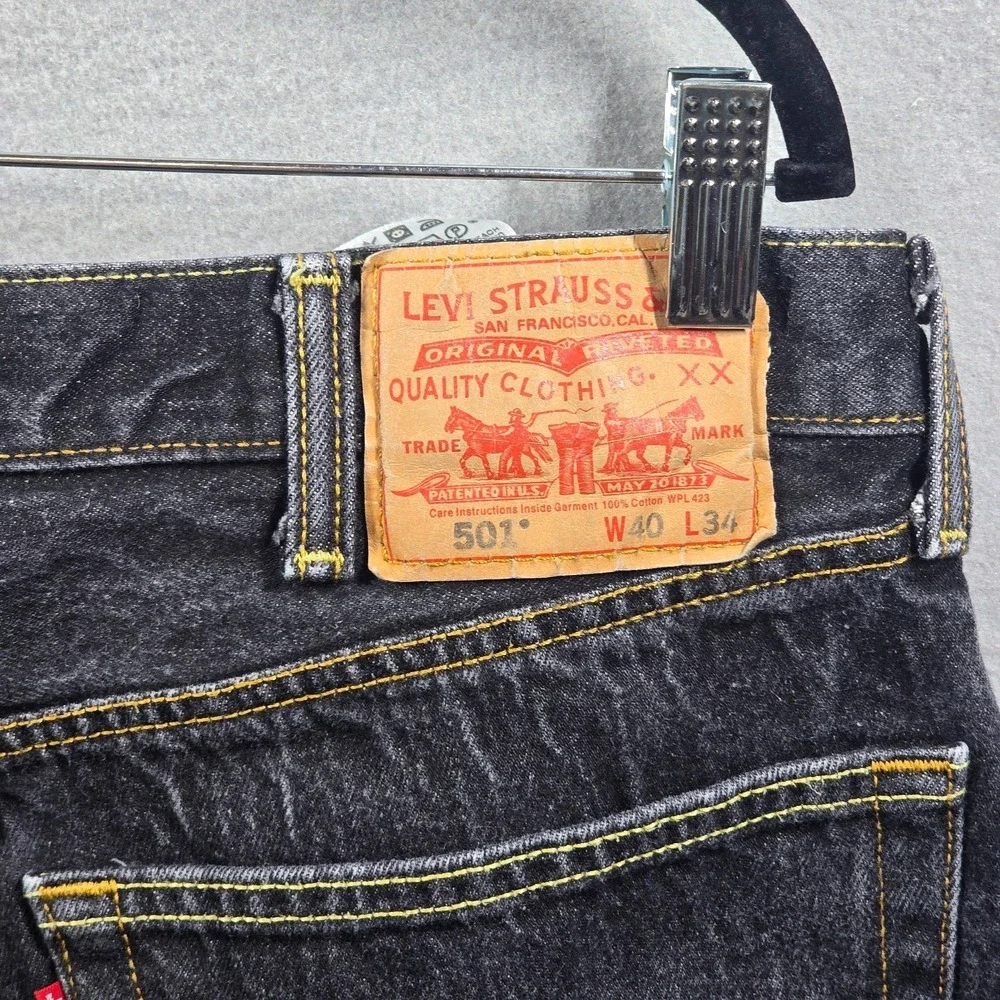 Levi's 501 Button Fly Jeans Mens W40 L34 Dark Wash Straight Leg Made in Mexico‎